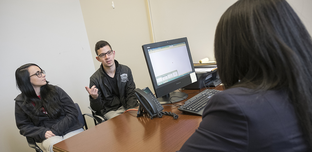 Students meeting with Student Support Services.