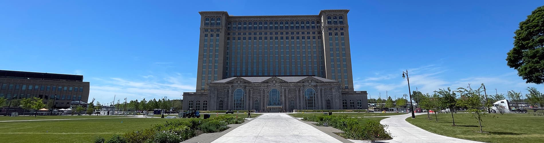 outside front view of Michigan central station