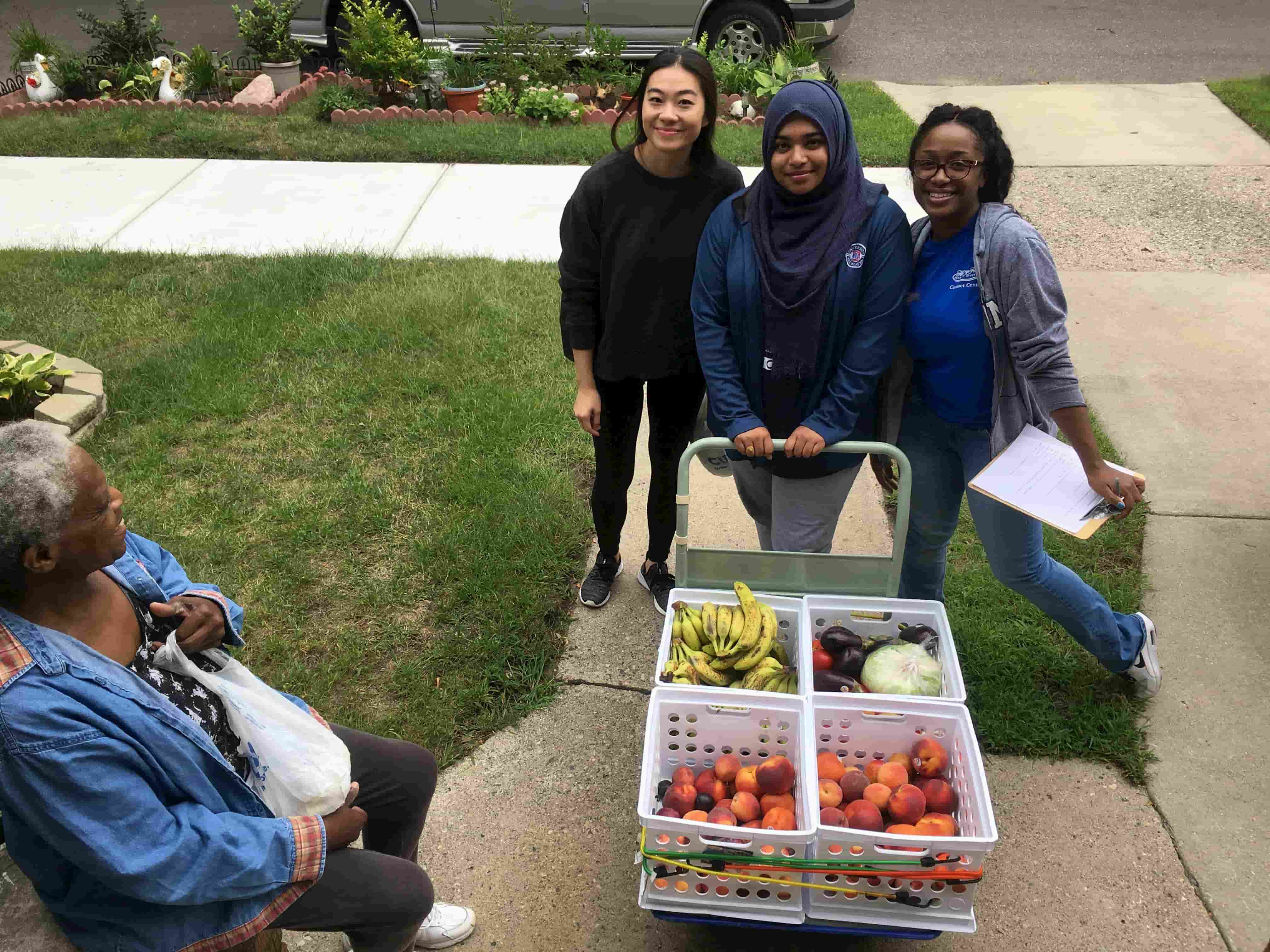 Picture of students delivering food