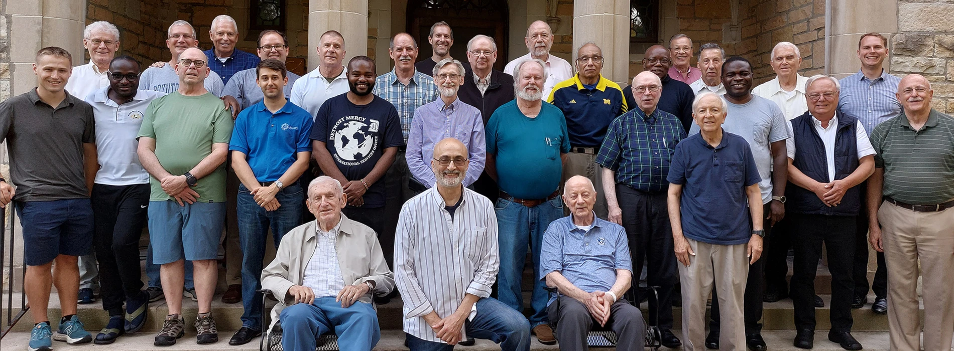 Group photo of the Detroit Jesuit Community, more than two dozen people. Names are below on this page.