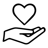 icon of hand and heart