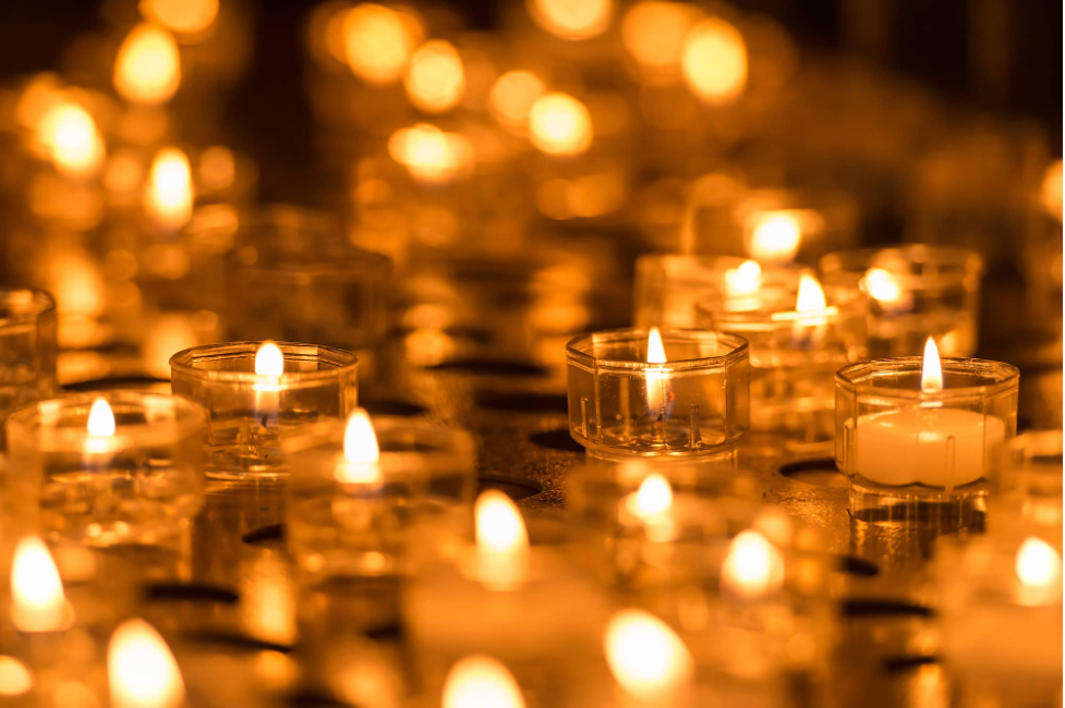 Image of many candles lit