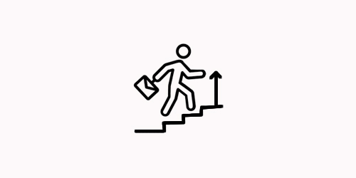 guy running up steps icon