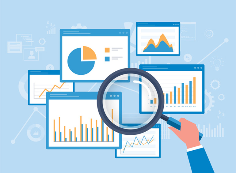 graphic of marketing analytics graphs