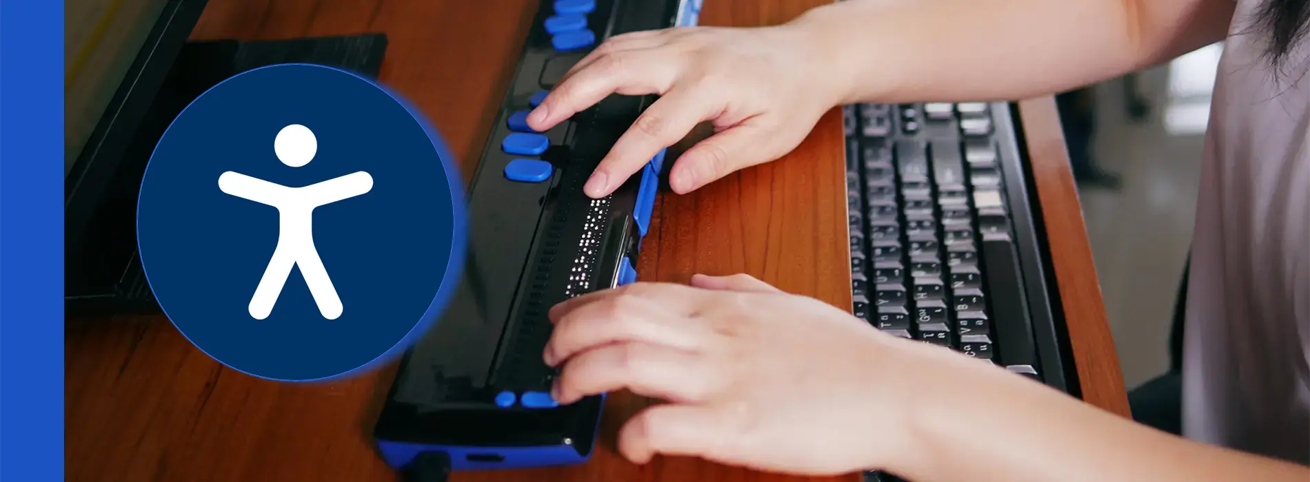 hands on a braille keyboard