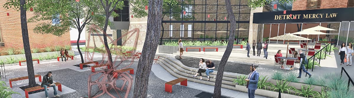 rendering of a courtyard - click to enlarge