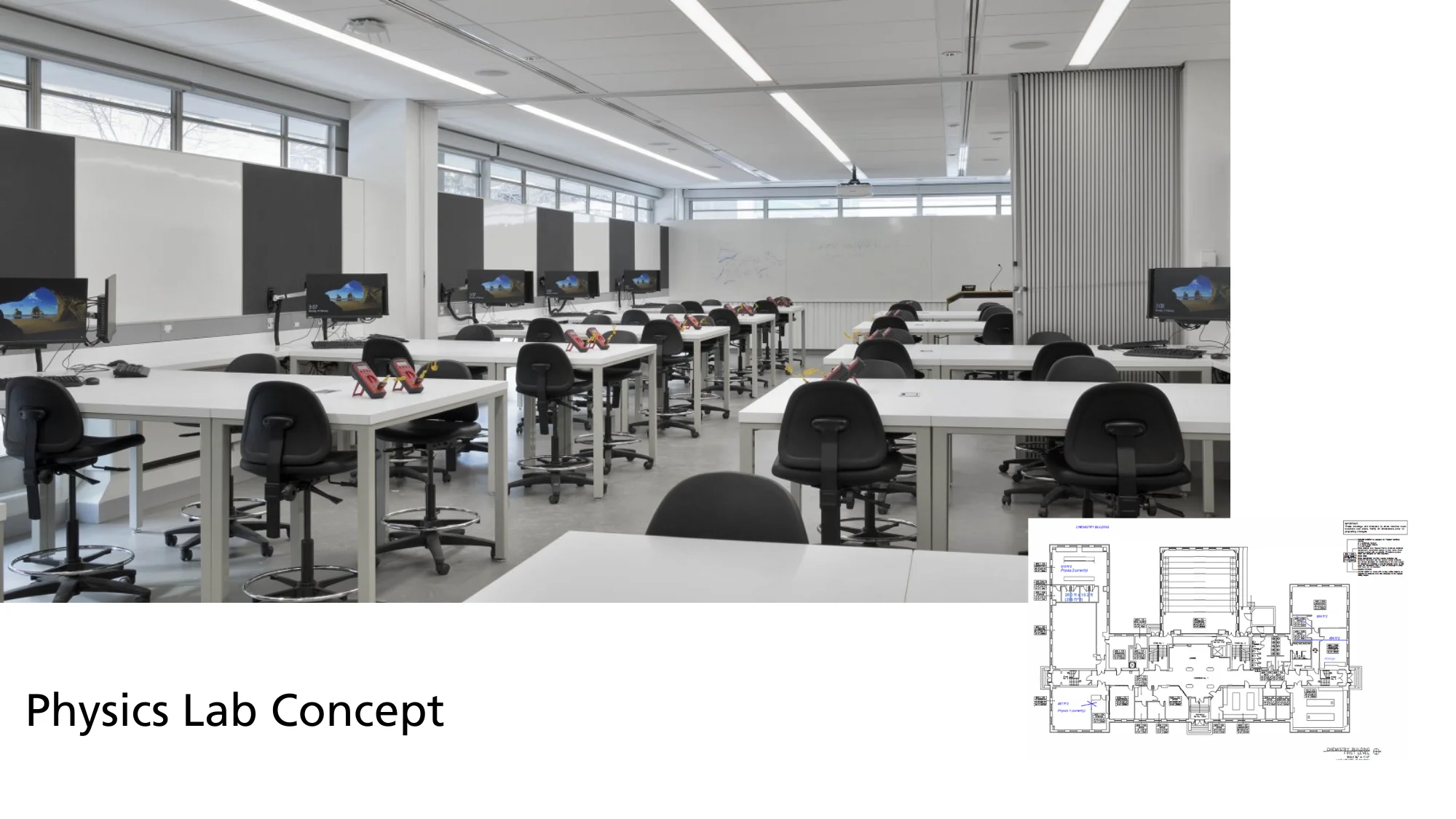 Mock up of renovations for the physics laboratory