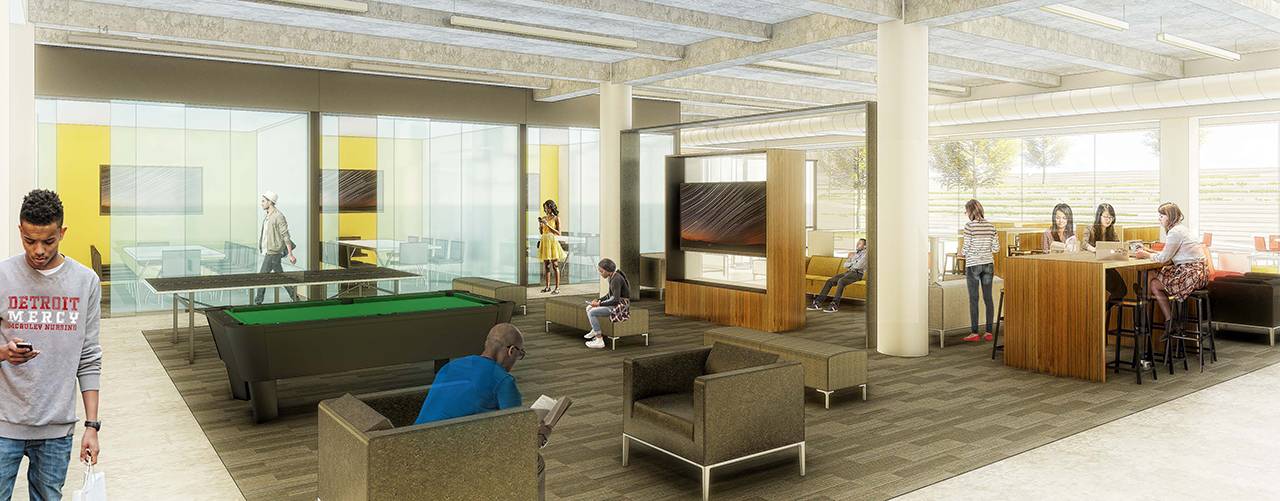 inside the student union - rendering